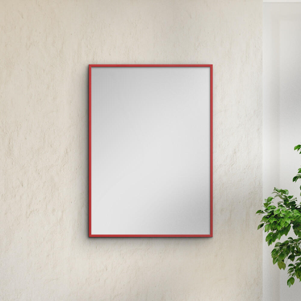 SPIEGEL - Rotes Holz - Rot, Holz/Papier (40/50/2cm) - Poster&Frame