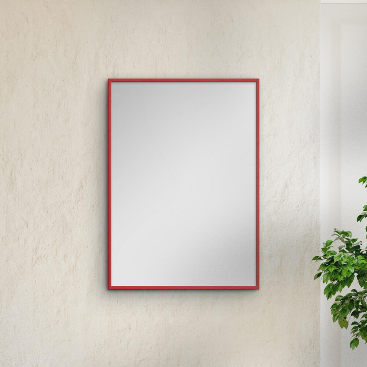 SPIEGEL - Rotes Holz - Rot, Holz/Papier (40/50/2cm) - Poster&Frame