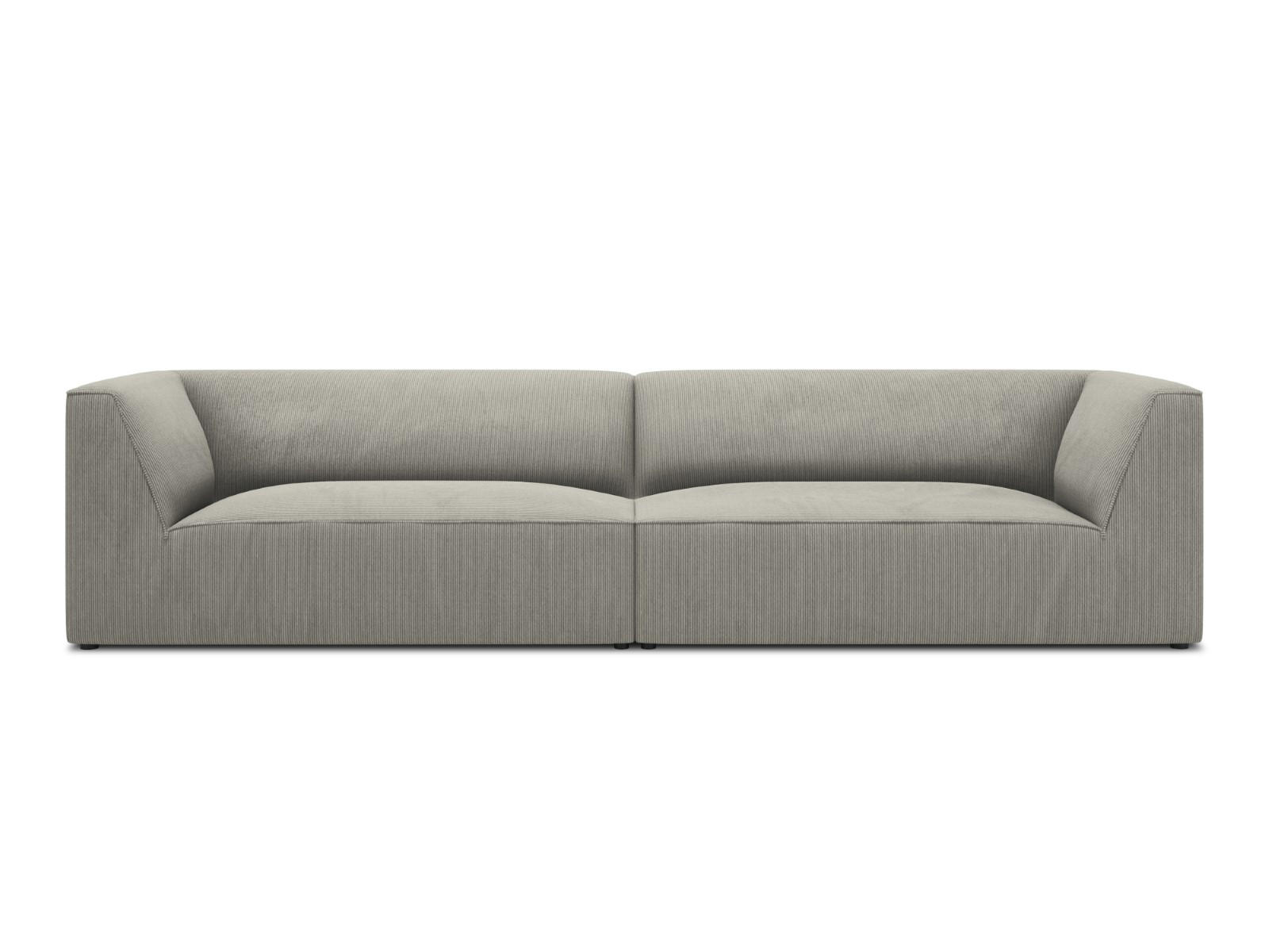 SOFA Ruby aus Cord hellgrau 4 Sitzplätze - Hellgrau, Textil (93/69/302cm) - Micadoni