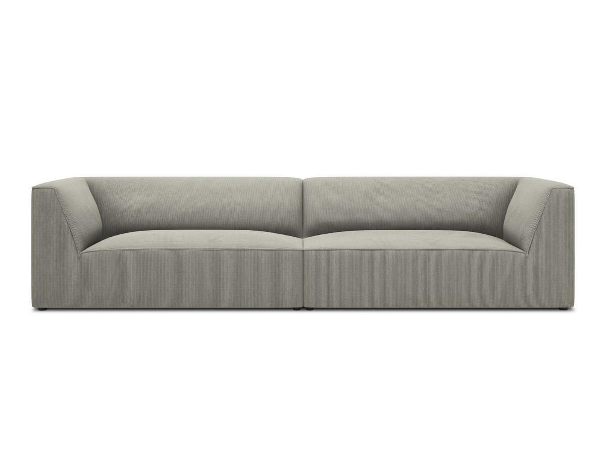 SOFA Ruby aus Cord hellgrau 4 Sitzplätze - Hellgrau, Textil (93/69/302cm) - Micadoni