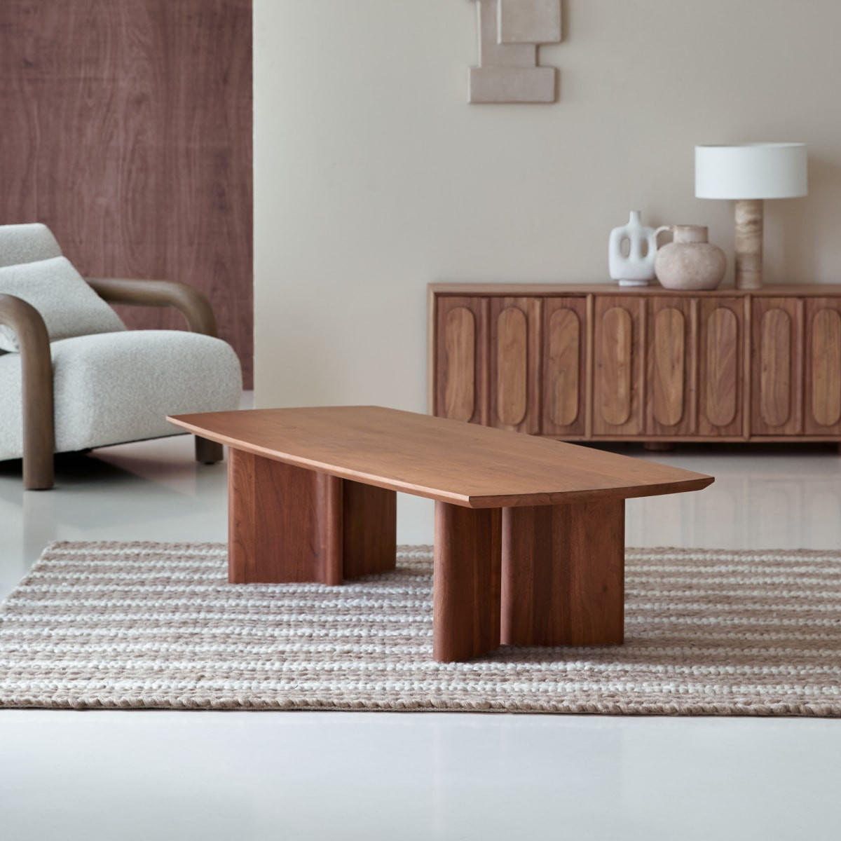 COUCHTISCH Suzanne Dunkelbraun aus Akazie - Dunkelbraun, Holz (60/140/35cm) - Tikamoon