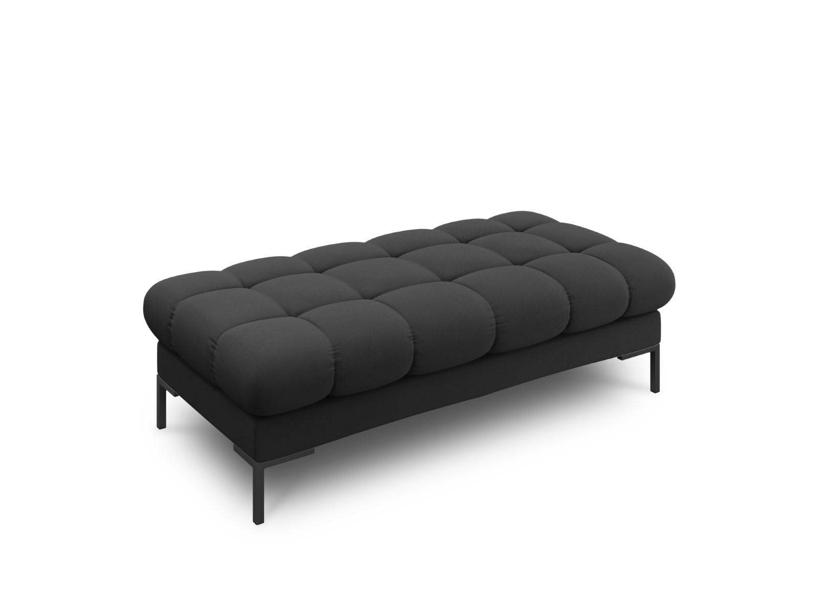 BANK Mamaia aus strukturiertem Stoff dunkelgrau 2 Sitzplätze - Dunkelgrau, Textil (133/41/62cm) - Micadoni