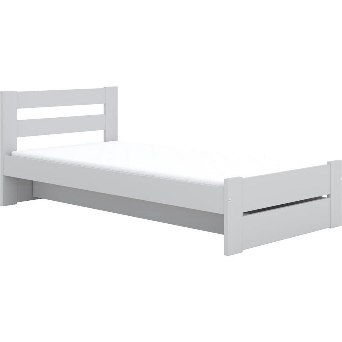 JUGENDBETT Emil 80/160 weiß mit Matratze - Weiß, Holzwerkstoff (80/160cm) - Beautysofa