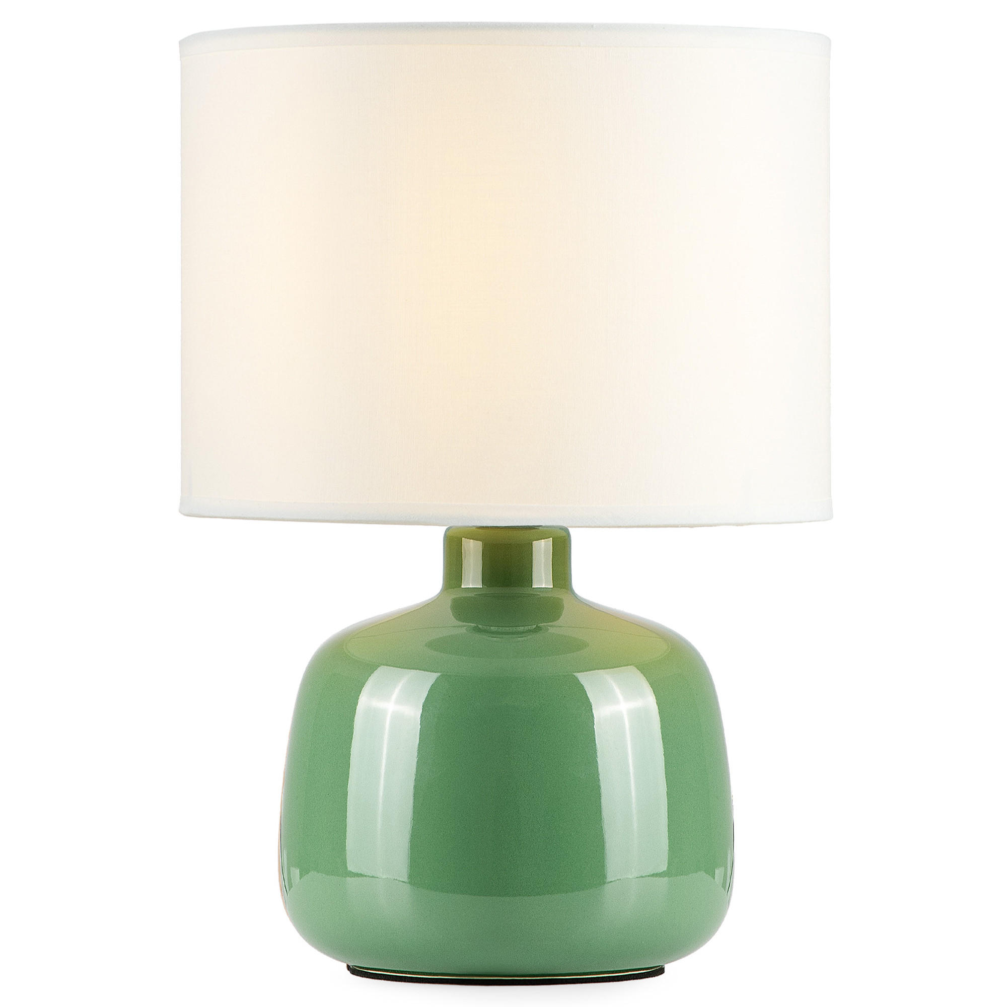TISCHLEUCHTE STIVUS, Tischlampe, 2-er Set, Grün, Weiß - Grün, Keramik/Textil (22/22/31.5cm) - KONSIMO®