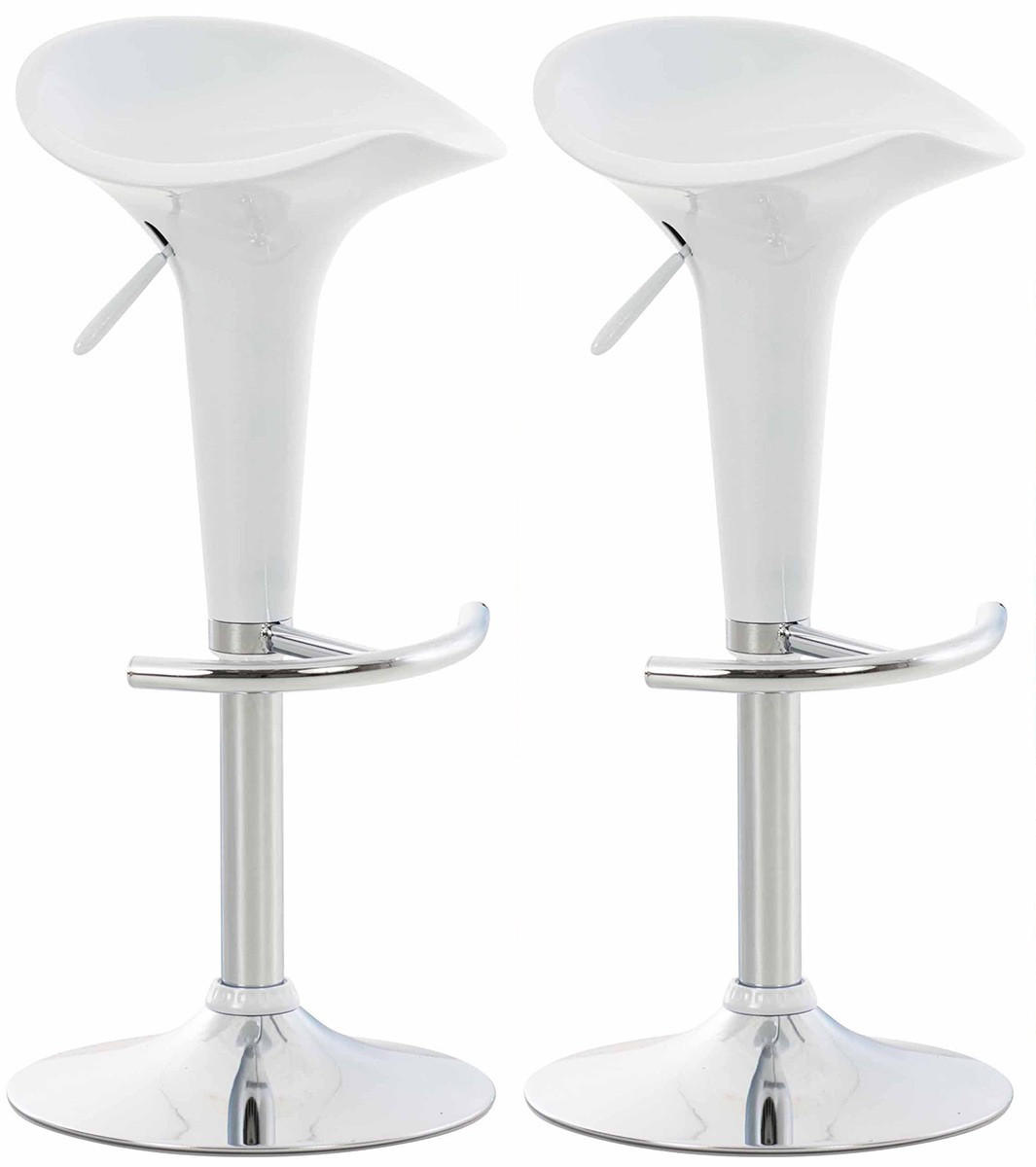 BARHOCKER Saddle 2er Set 37x37x87 cm weiß - Weiß, Kunststoff (37/87/37cm) - furnicato