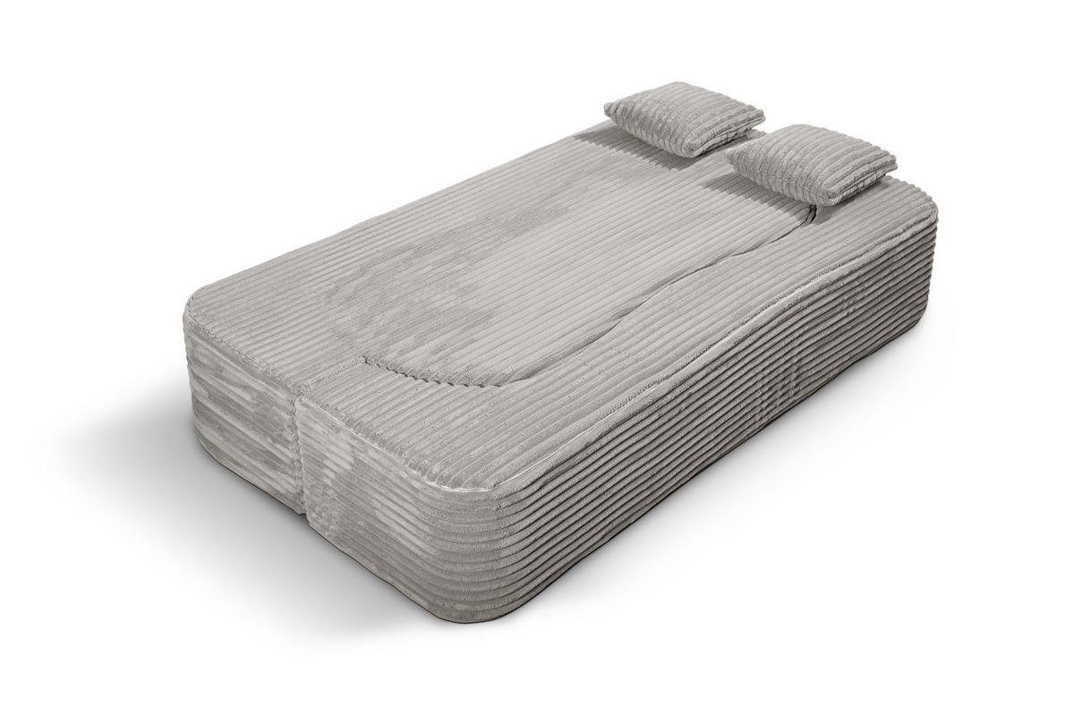 SCHLAFSOFA MYFOAM, Sofa mit Schlaffunktion, Farbe: Grau, Cordstoff - Hellgrau, Textil (200/80/72cm) - Storez24