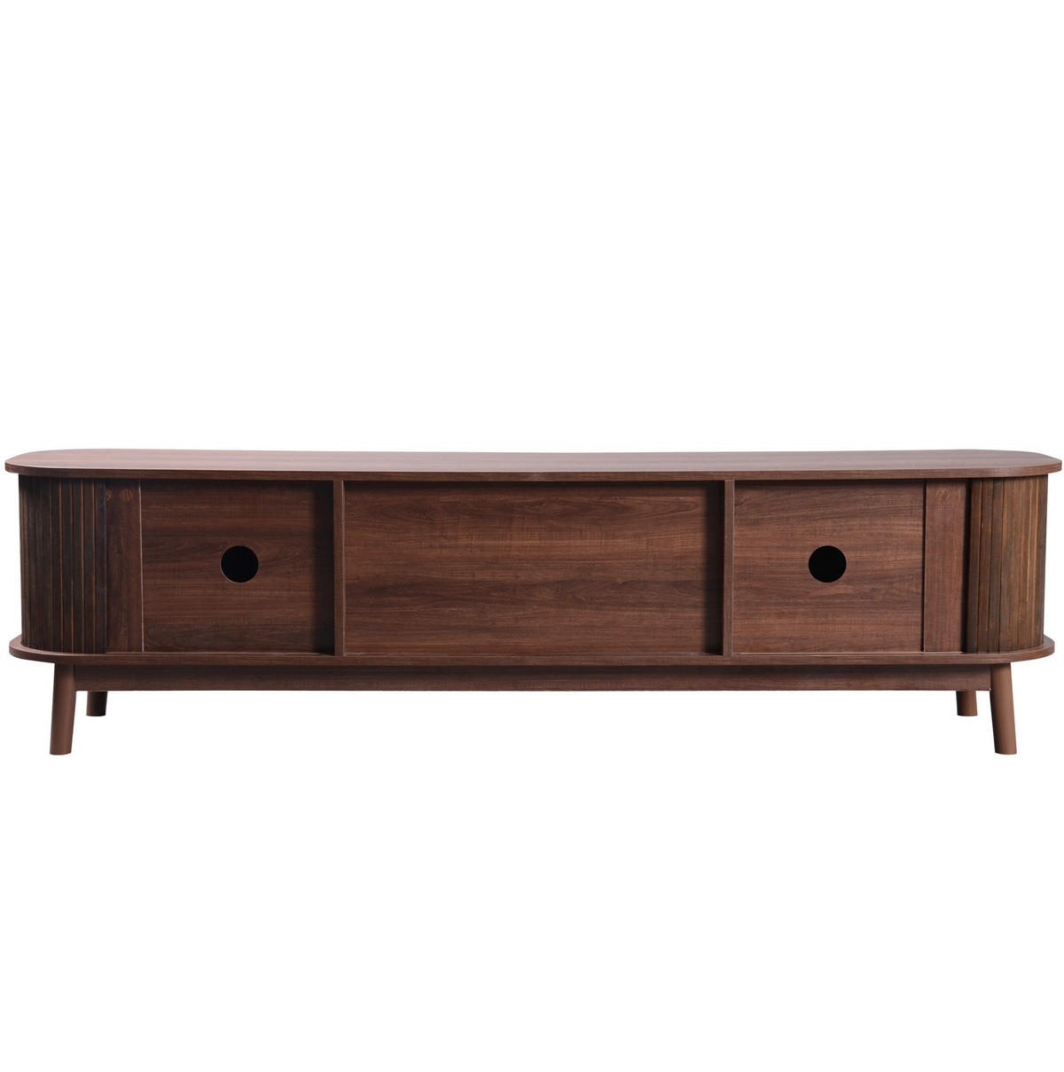 LOWBOARD 170/39,5/46 cm aus MDF mit Rattanfronten und Schiebetür Naturfarben - Naturfarben, Holzwerkstoff (170/46/39.5cm) - Modenvie