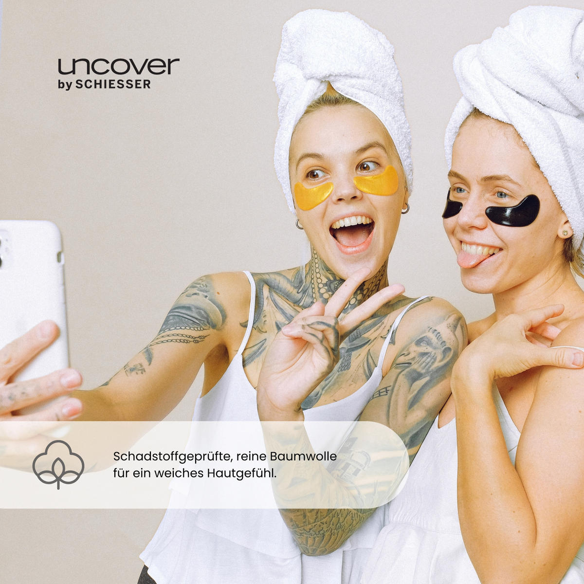 DUSCHTUCHSET Ohio - 2-teilig - 70 x 140 cm - Weiß - Weiß, Textil (70/140cm) - Uncover by Schiesser