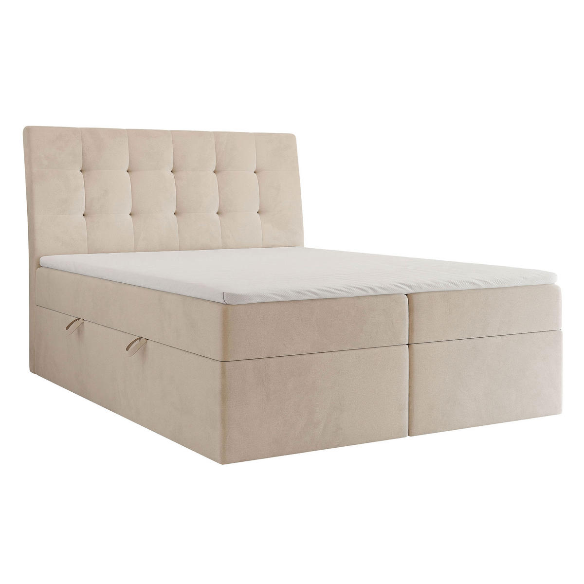 BOXBETT 160x200 cm mit Topper - Beige, Textil (160/200cm) - Idohome