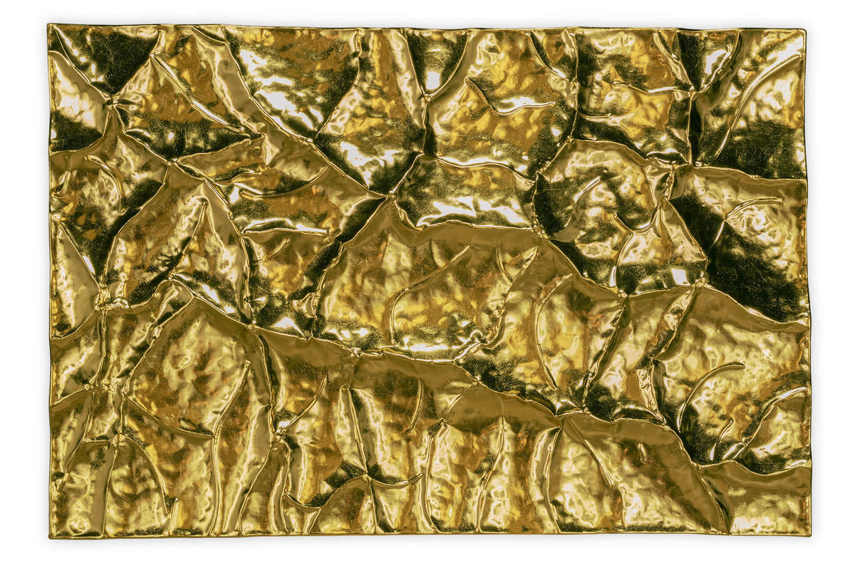 METALLBILD Gold 100/70 cm - Goldfarben, Metall (4.2/70cm) - KUNSTLOFT