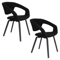 ESSZIMMERSTUHL Flexback Schwarz - 2 er Set - Schwarz, Holz (64/79/57cm) - Zuiver