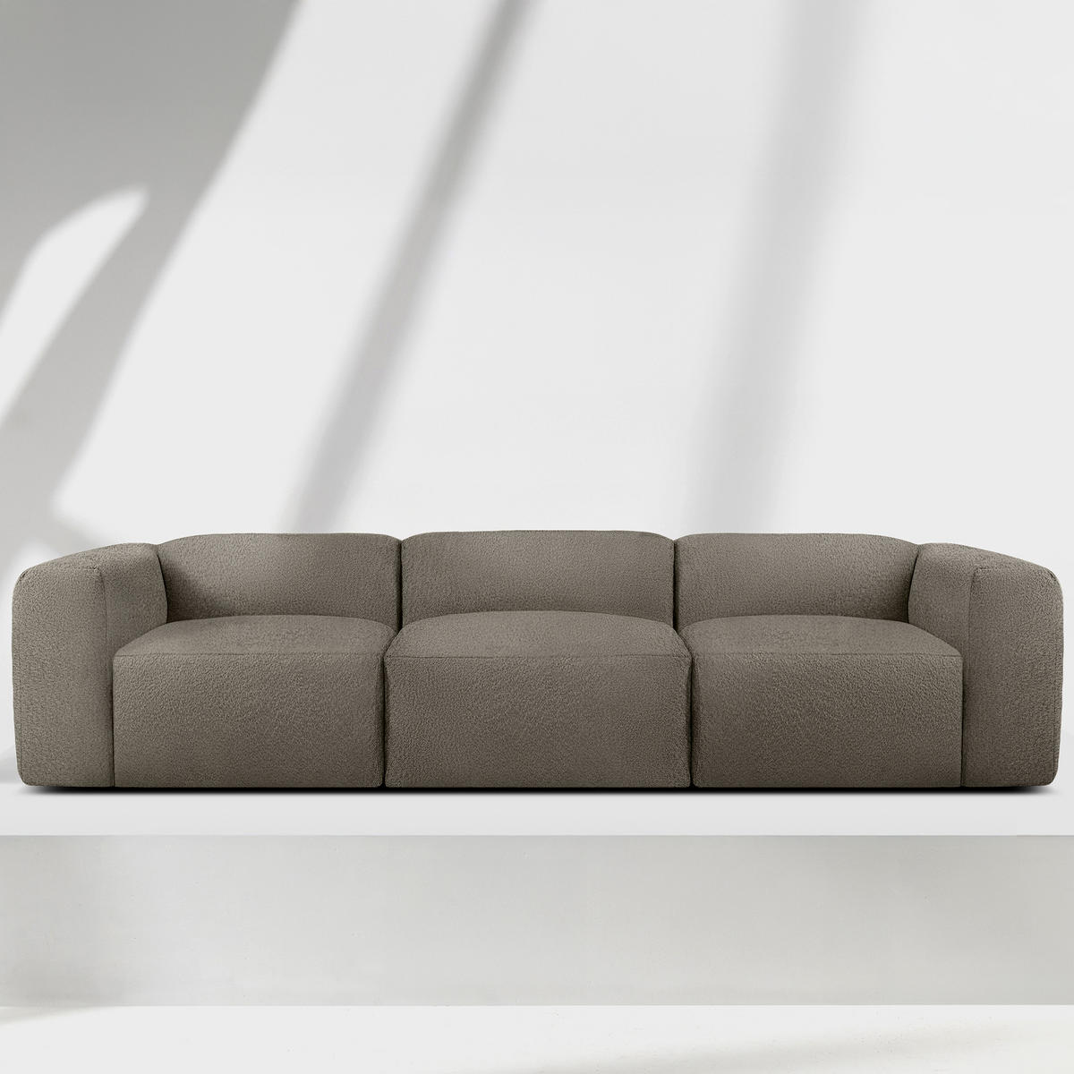 3-SITZER SOFA BUFFO, kühles Braun - Braun, Holz/Holzwerkstoff (290/73/96cm) - KONSIMO®