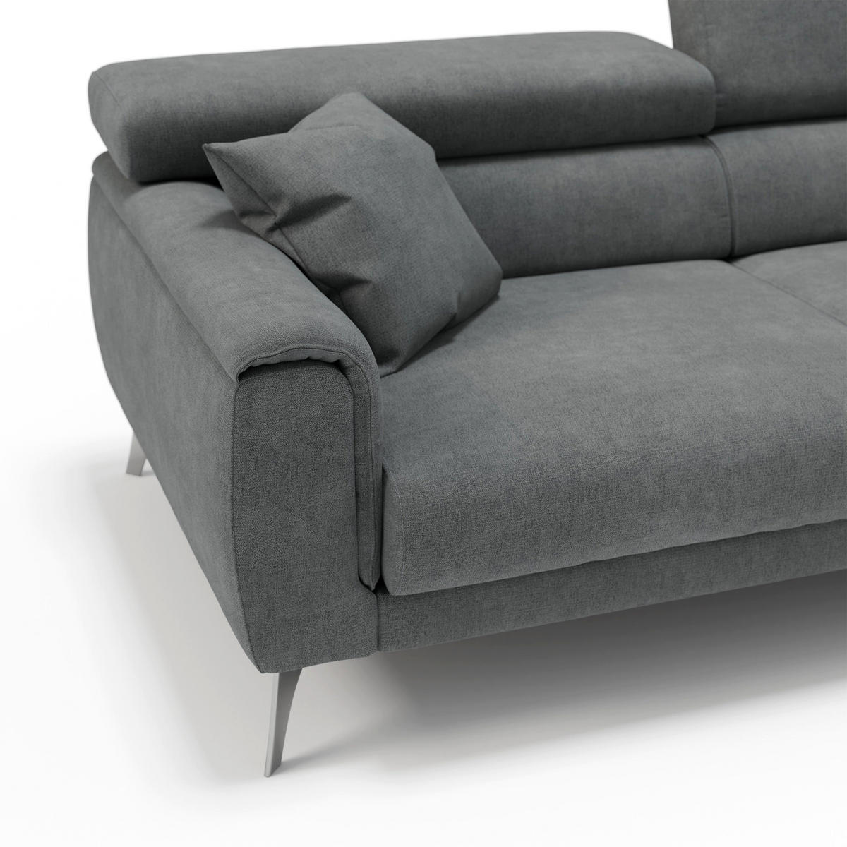 LINEARSOFA Caravaggio - Grau, Textil (169/73/102cm) - Divani.store