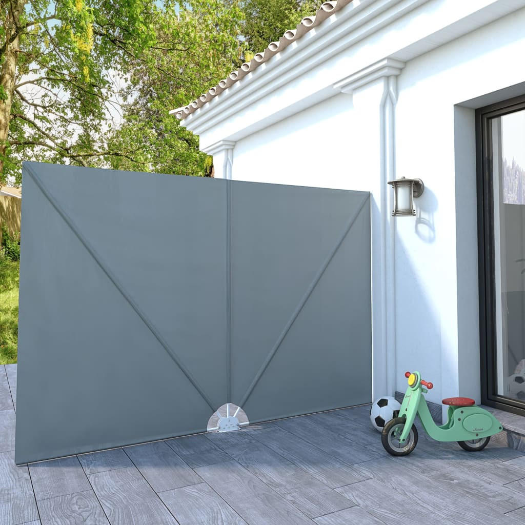 FALTBARER Terrassen-Seitenfächer Grau 300x200 cm - Grau, Textil (300/200/200cm) - furnicato