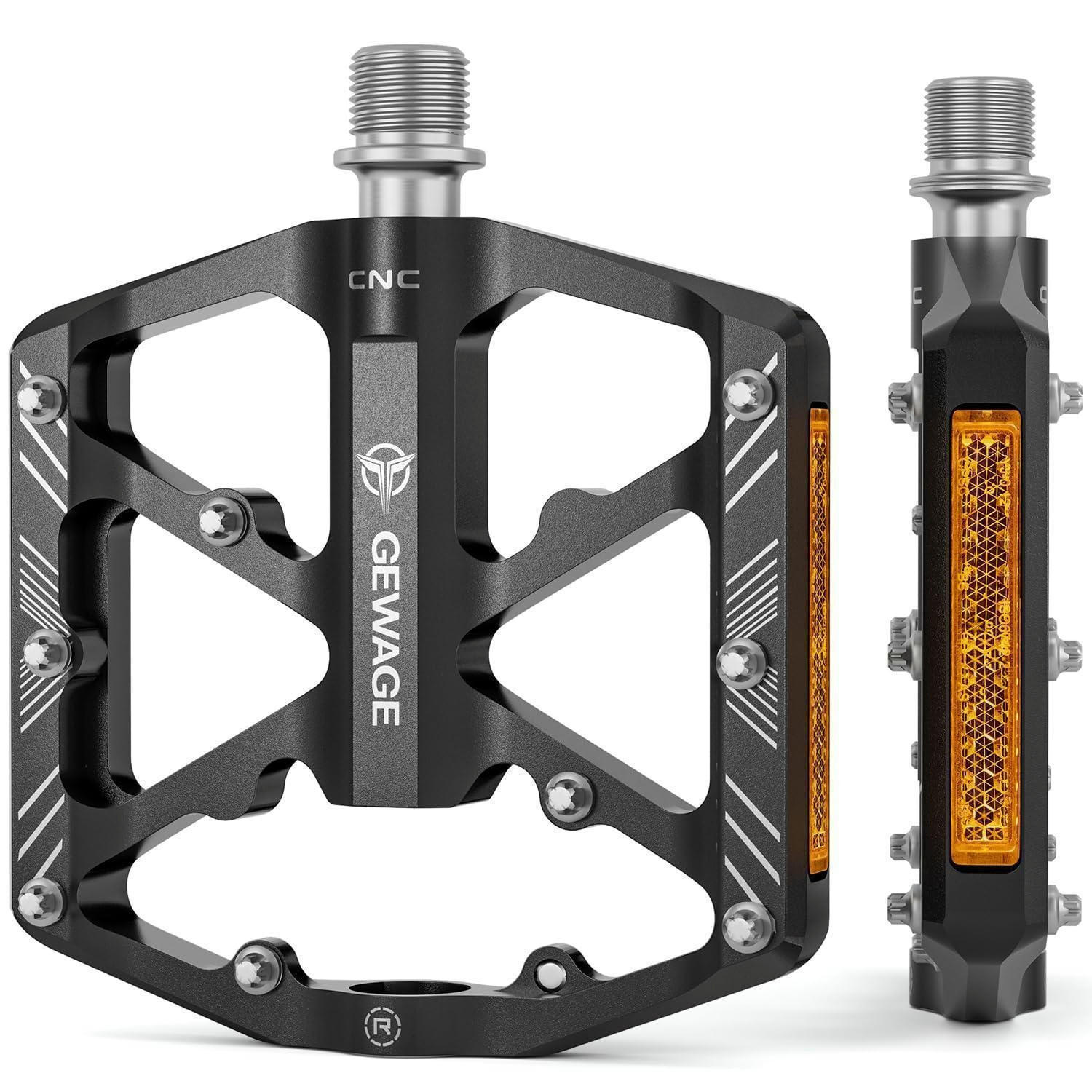FAHRRADPEDALE Aluminium mit Reflektoren Schwarz - Schwarz, Metall (10.1/1.5/11.8cm)