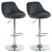 BARHOCKER 2er Set höhenverstellbar, drehbar, mit Rückenlehne aus PU in Schwarz - Schwarz, Kunststoff (40/83/40cm)