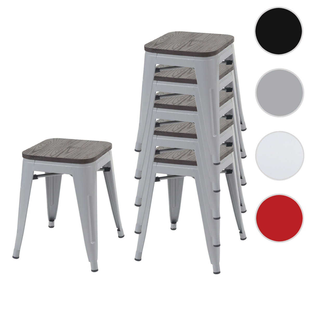 HOCKER HOLZ-SITZFLäCHE Grau - Grau, Holz (39/45/39cm) - MCW