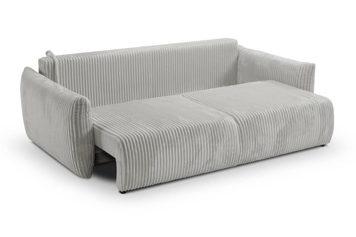 SOFA Hallora - Grau (Tilia 83) - Hellgrau, Holzwerkstoff (240/88/108cm) - Möblo