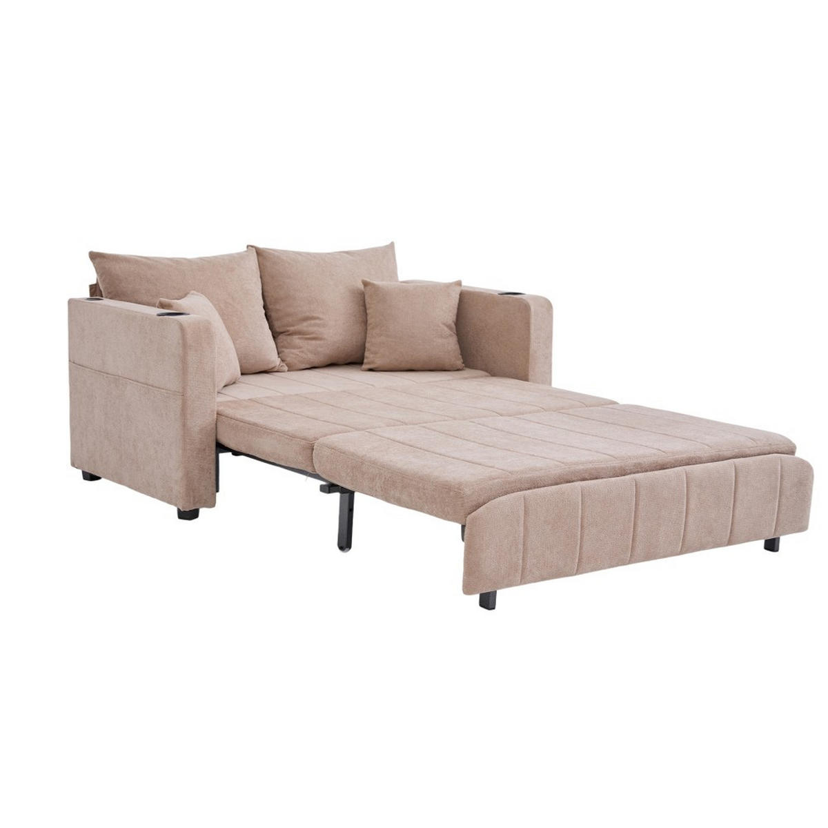 SCHLAFSOFA Zweisitzer mit Schlaffunktion,ausziehbar,Chenille,Rosa - Rosa, Textil (73/83/139cm) - LVHOM