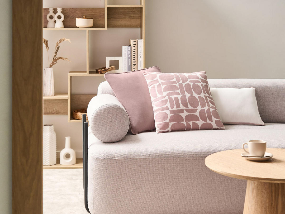 DEKOKISSEN 3er-Set Rosa 45/45 cm Pentace - Pink, Textil (45/45cm) - Beliani