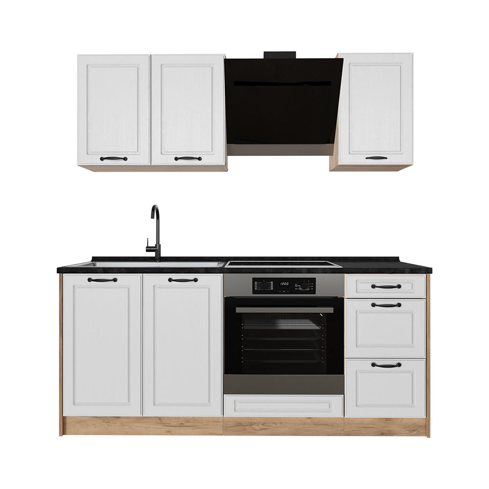 Vicco Singleküche Weiß, Eiche 180x206.8x46 cm