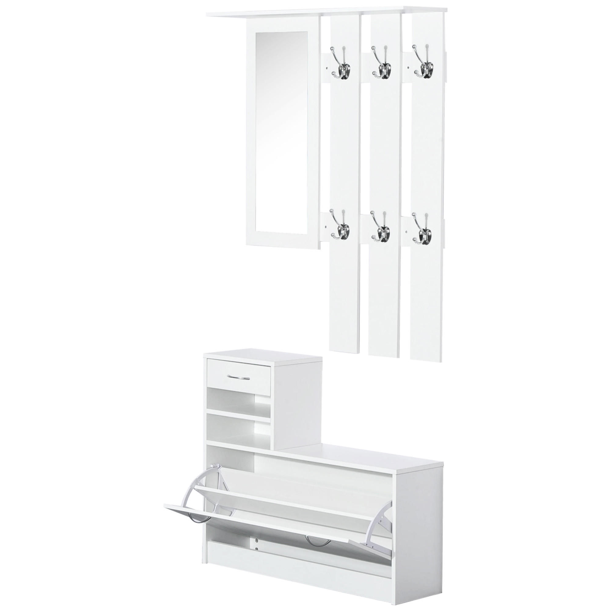 ComfortXL Garderobe Weiß 22x116x90 cm