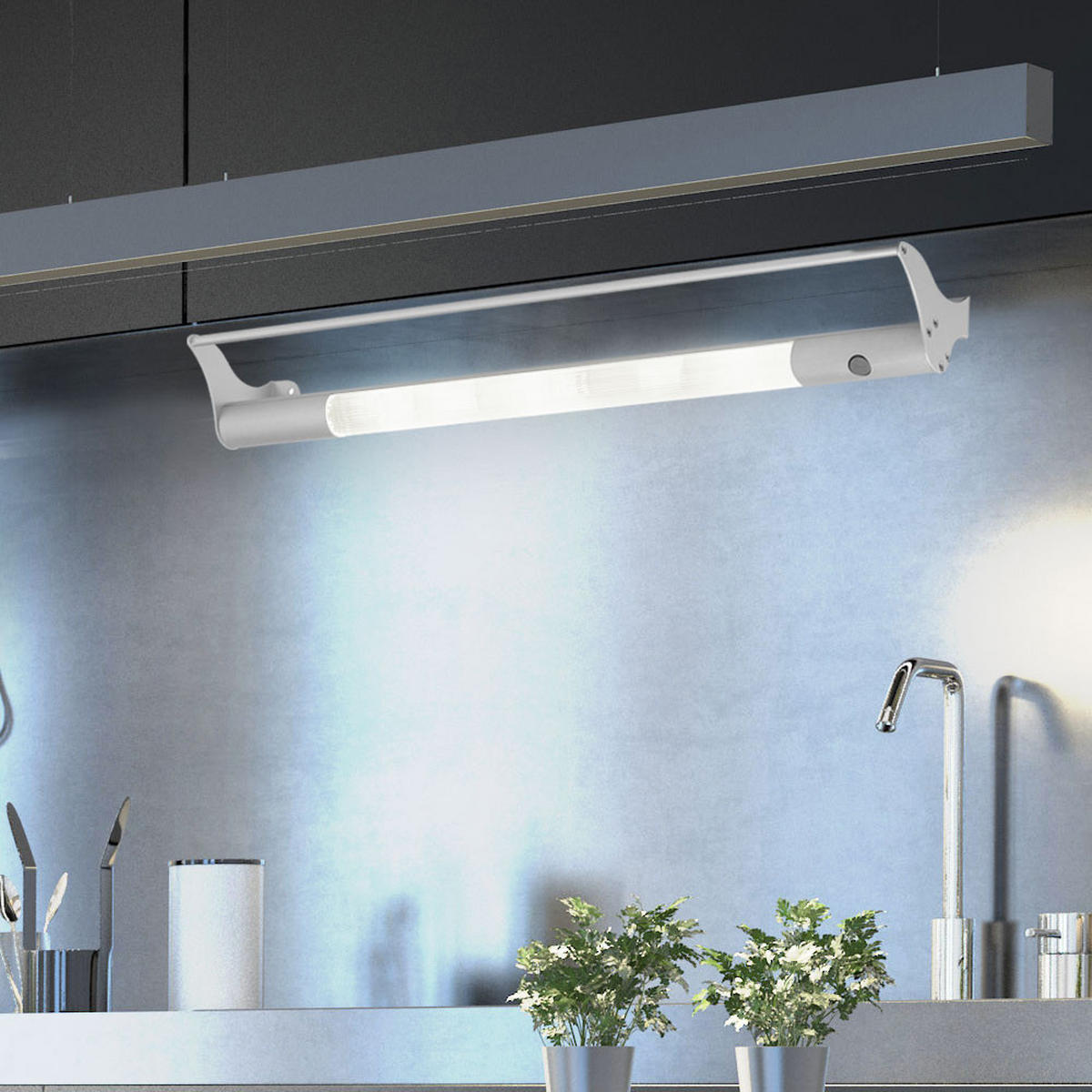LED UNTERBAULEUCHTE Aluminium Grau - Grau, Metall (59/7.5/10.3cm)