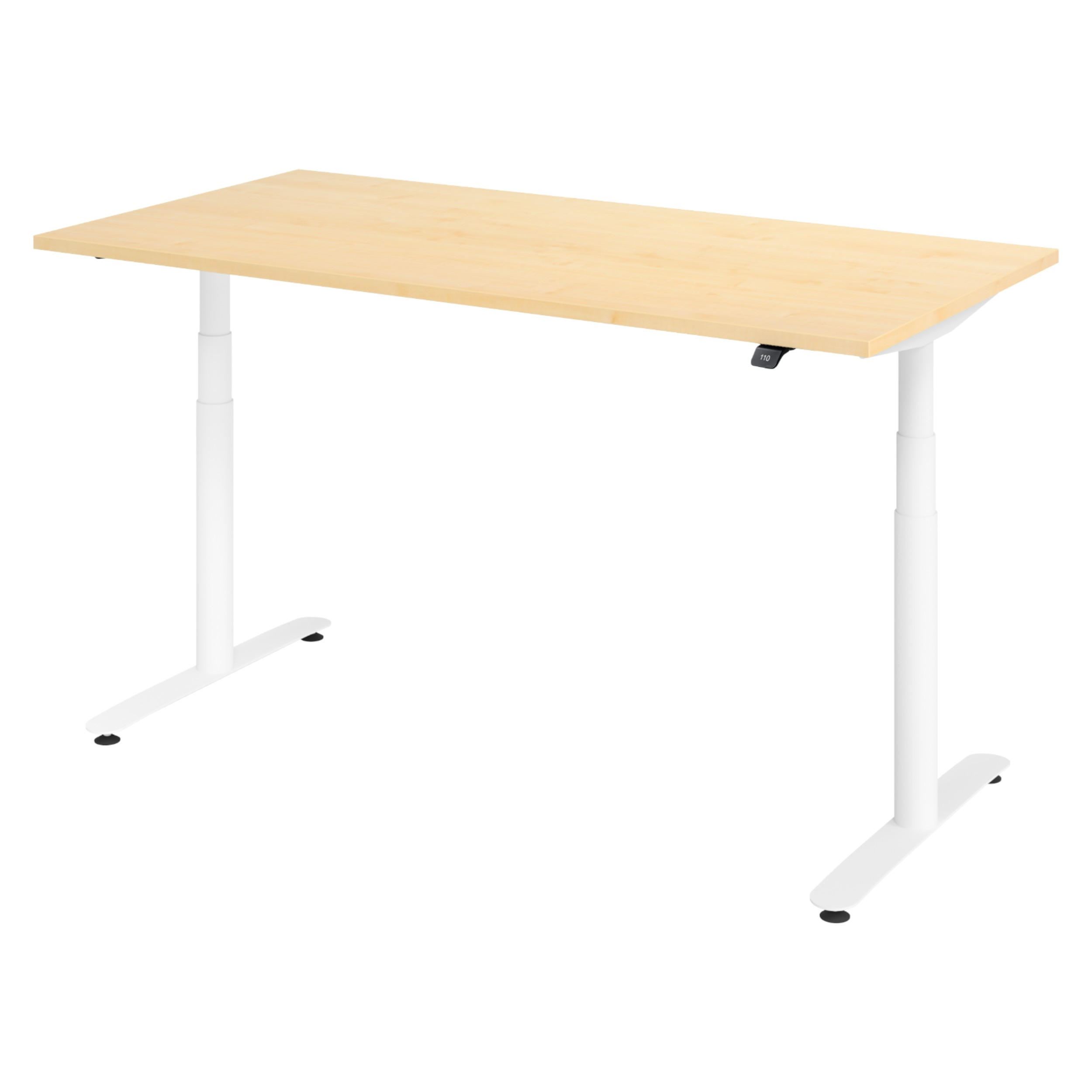 SCHREIBTISCH elektrisch Bluetooth & App XDLR 160/80/72 cm in Ahornfarben/Weiß - Ahornfarben/Weiß, Holzwerkstoff (160/80/72cm) - bümö