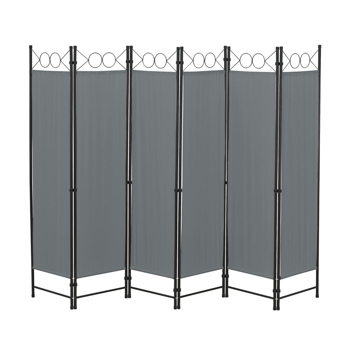 SICHTSCHUTZ Saragossa - Dunkelgrau, Textil/Metall (240/2cm) - [en.casa]