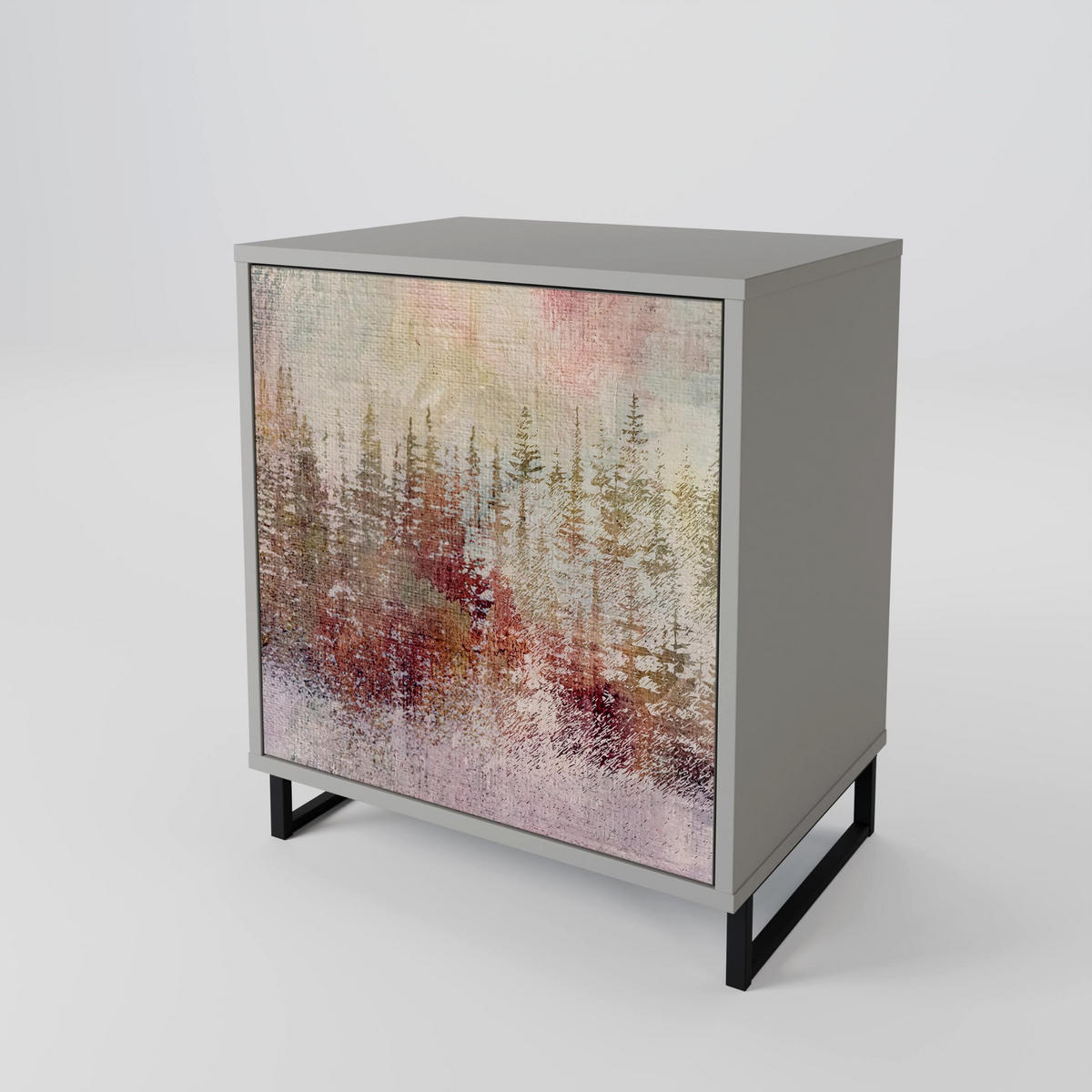 SIDEBOARD VEILED SUMMIT, Grau, 57,5x42x57,5 cm, Ohne Füße - Multicolor/Grau, Holzwerkstoff (57.5/57.5/42cm) - SpaceRebels