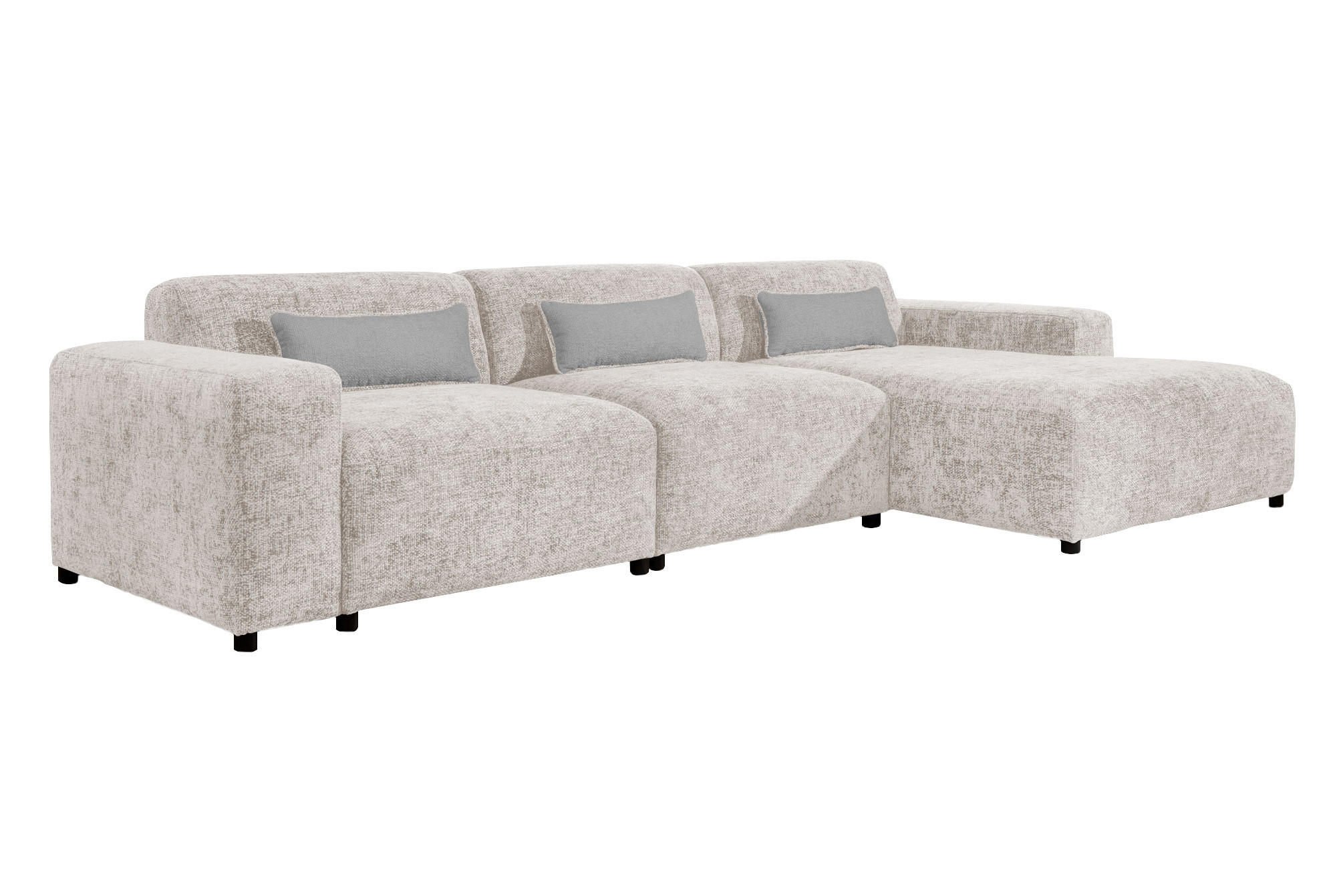 ECKSOFA L Form Jughlio Beige 331/165/75 cm Rechts mit Schlaffunktion - Beige/Schwarz, Kunststoff/Textil (331/165cm) - AX Living