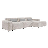 ECKSOFA L Form Jughlio Beige 331/165/75 cm Rechts mit Schlaffunktion - Beige/Schwarz, Kunststoff/Textil (331/165cm) - AX Living