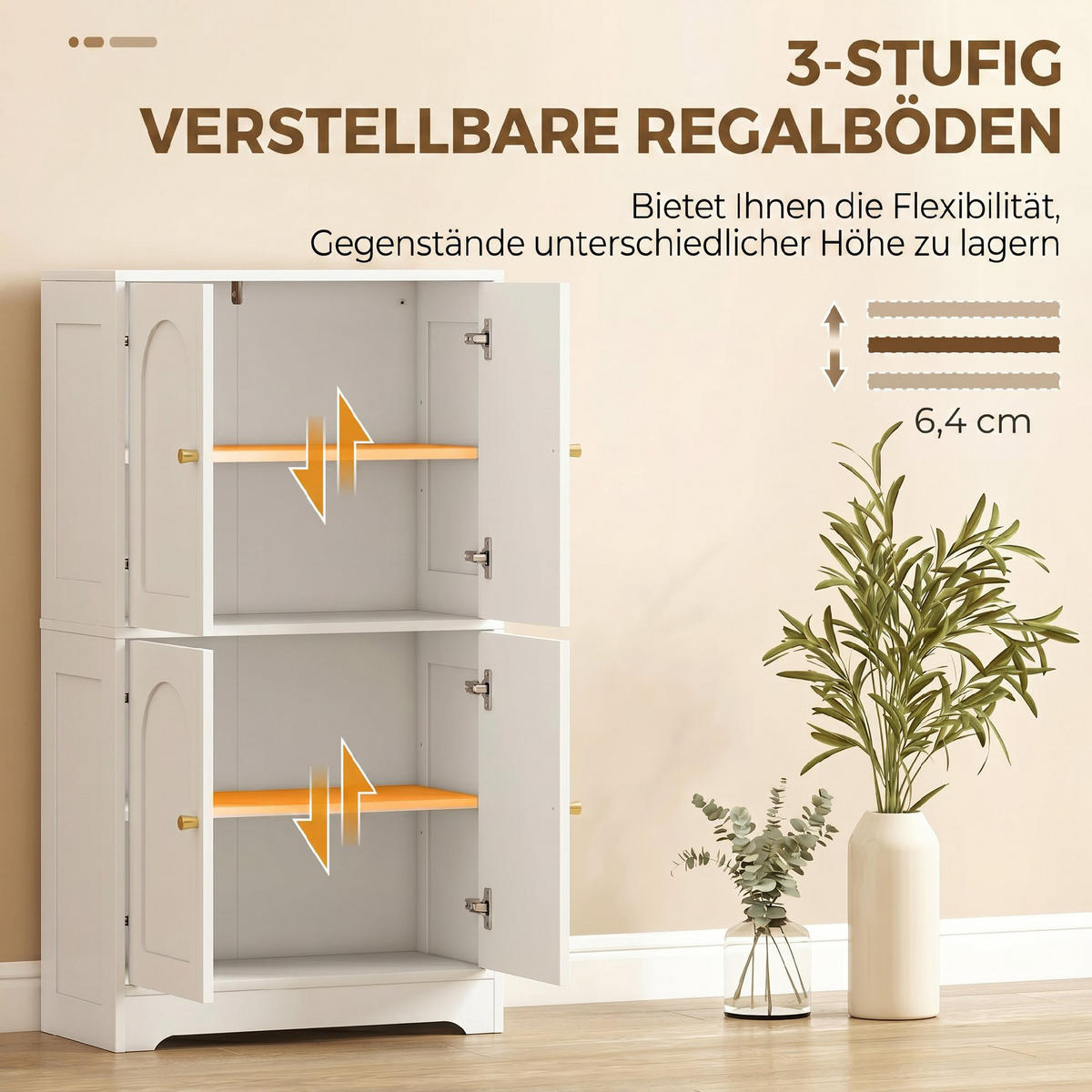 KÜCHENSCHRANK Spanplatte Weiß - Weiß, Holz (30/110/60cm) - HOMCOM