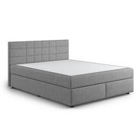 BOXBETT 140/160/180x200 – inkl. Topper, 7‑Zonen Taschenfederkern-Matratze, New York-Stoff - Hellgrau/Schwarz, Holz/Kunststoff (180/200cm) - Cotta