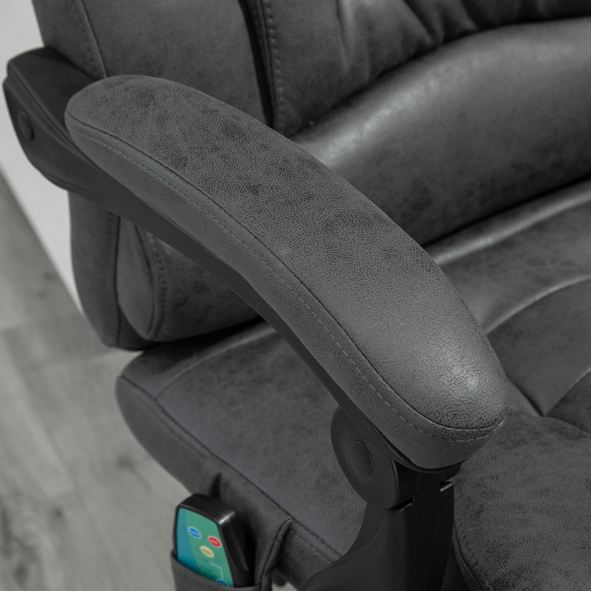 CHEFSESSEL mit Massagefunktion, Ergonomisch Schreibtischstuhl mit Liegefunktion - Blau/Silberfarben, Kunststoff/Textil (70/119/65cm) - Vinsetto