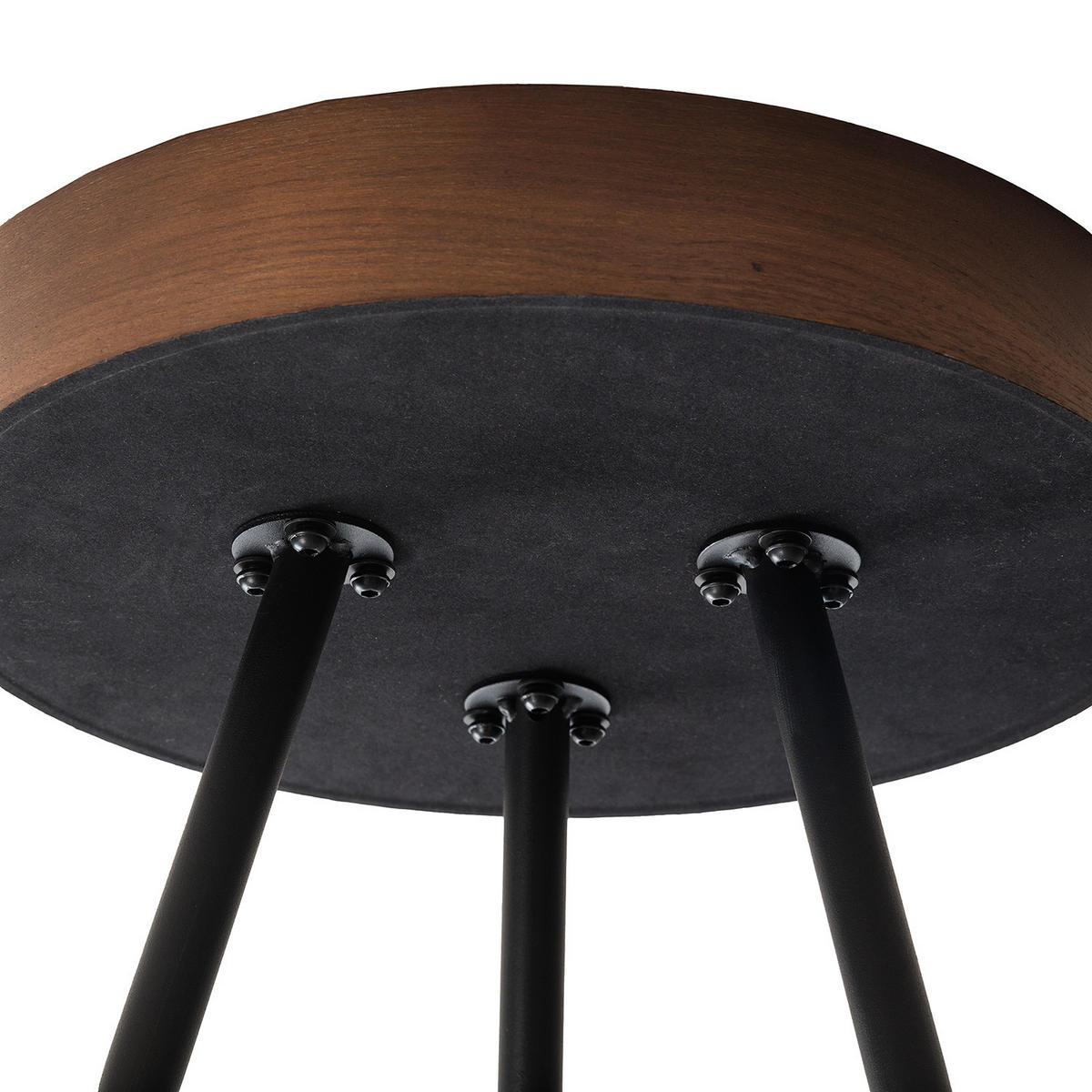 BEISTELLTISCH - Eiche teilmassiv - Marmor Braun Dekor / Schwarz - Braun, Holz/Holzwerkstoff (40/40/45cm) - home24