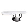 COUCHTISCH DANCING RINGS Marmor rund Weiß 80cm - Goldfarben/Weiß, Keramik/Metall (80/80/44cm) - riess-ambiente