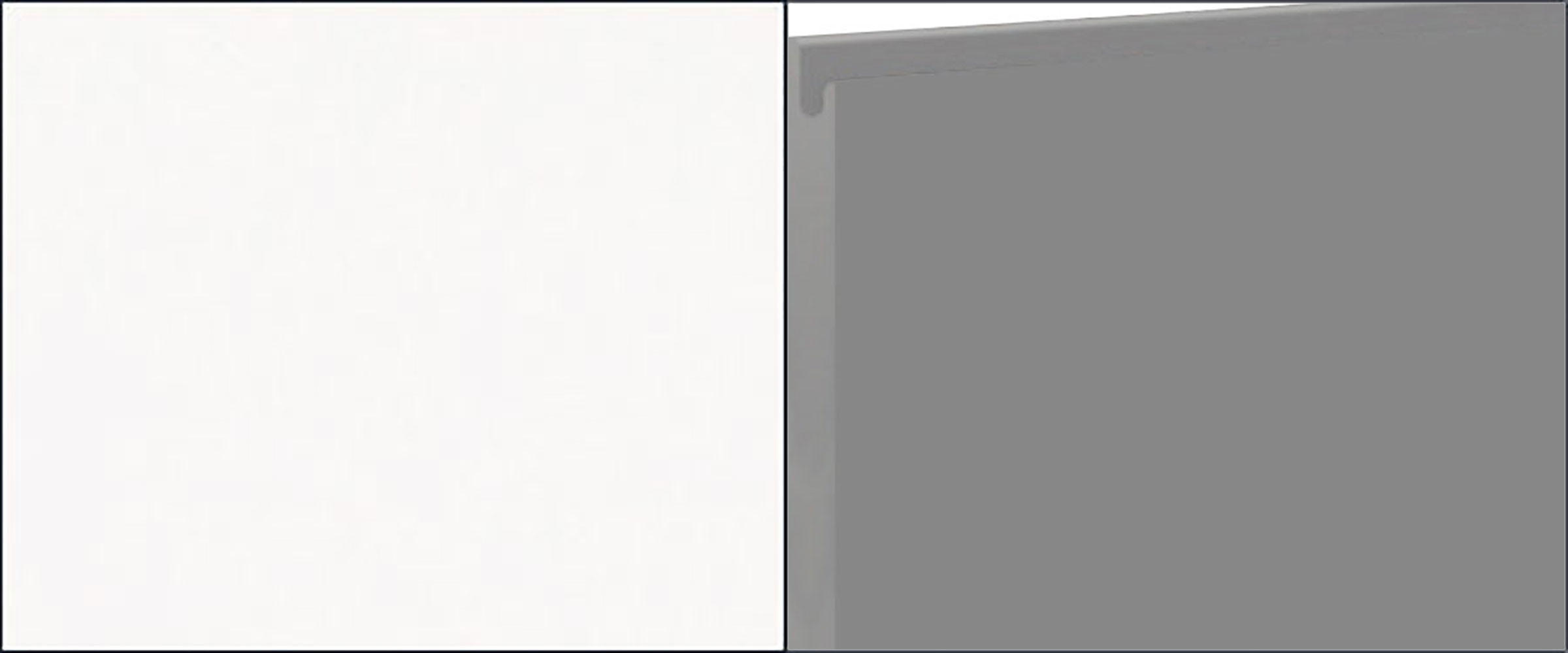 BACKOFENUMBAUSCHRANK Avellino D14/RU/60/207 Dust Grey Acryl Matt / Weiß 60 / 59 / 207cm - Weiß/Grau, Holz/Holzwerkstoff (60/207/59cm) - Feldmann-Wohnen