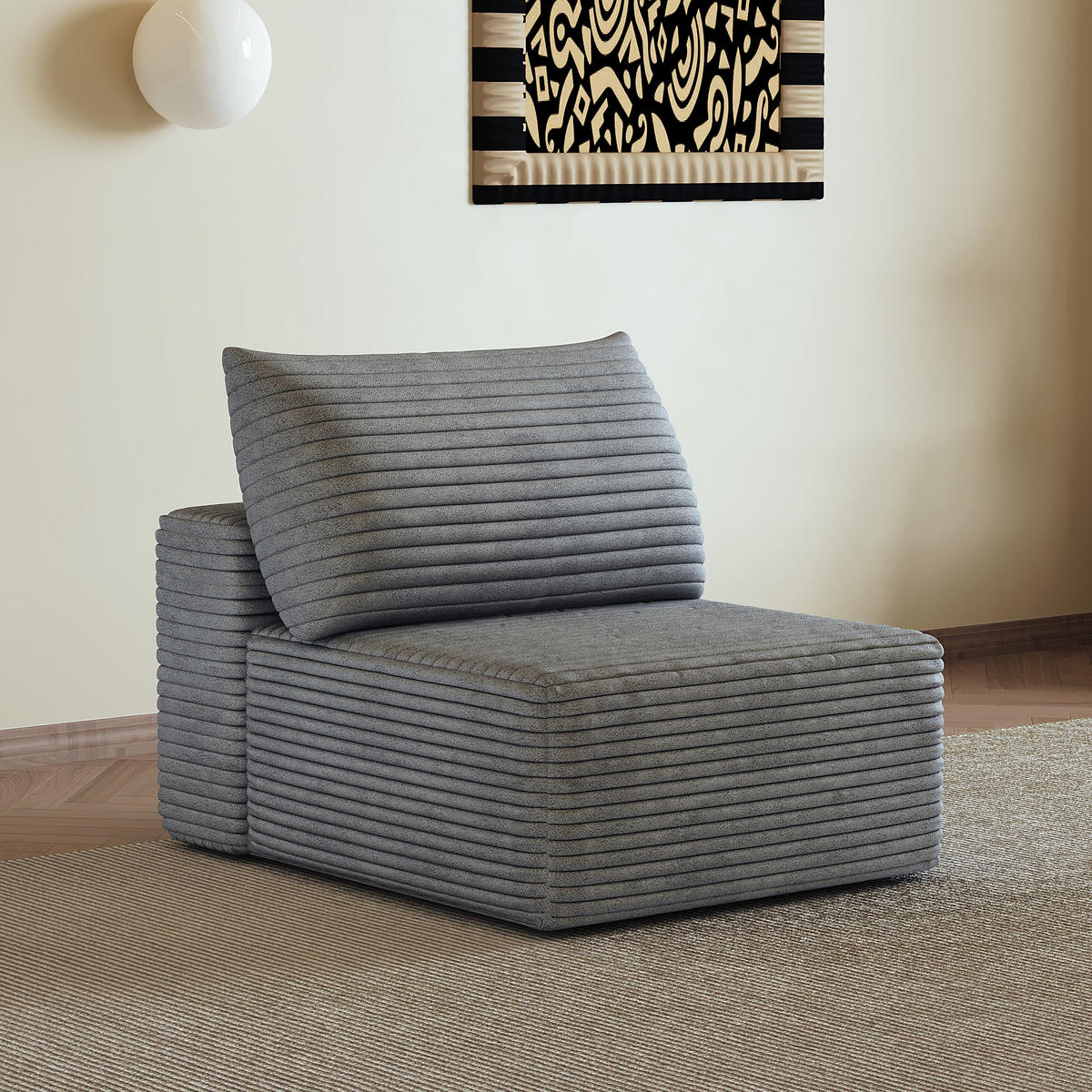 SOFAELEMENT DE-34752 1‑Sitzer‑Modul Grau - Grau, Textil (95/83/70cm) - ComfortXL