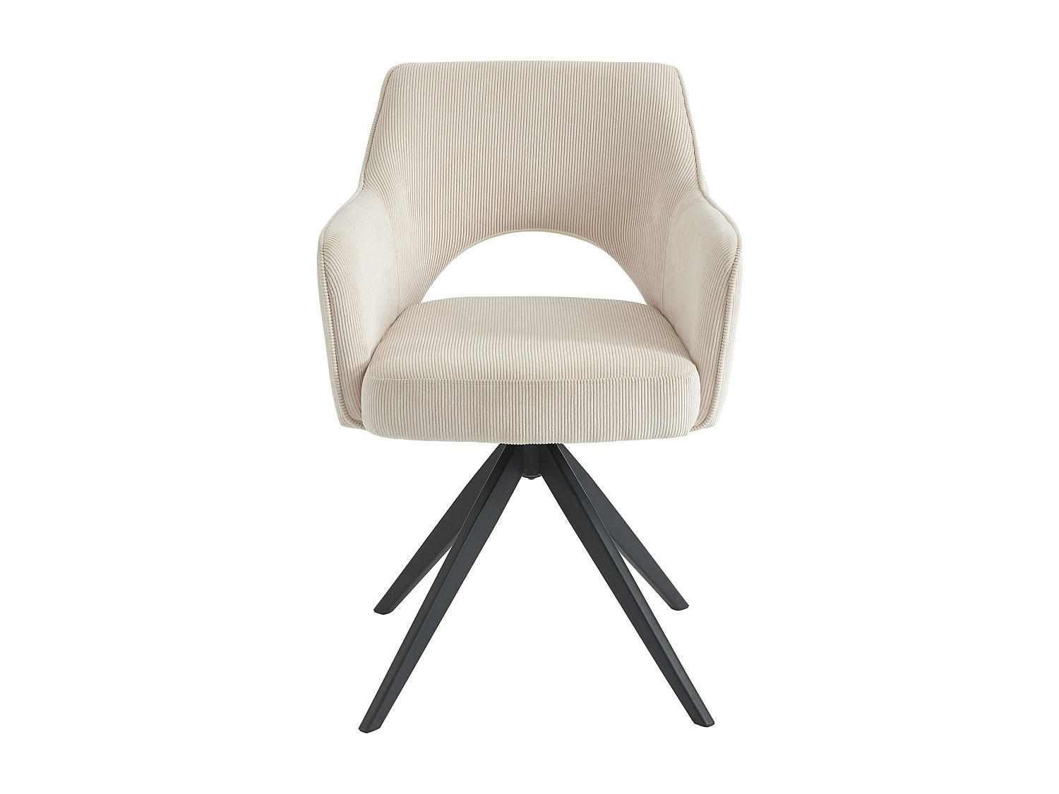 STUHL - 58 cm x 59 cm - Samt - Cremefarben - KONYA - Creme, Textil (58/84/59cm) - Vente-Unique