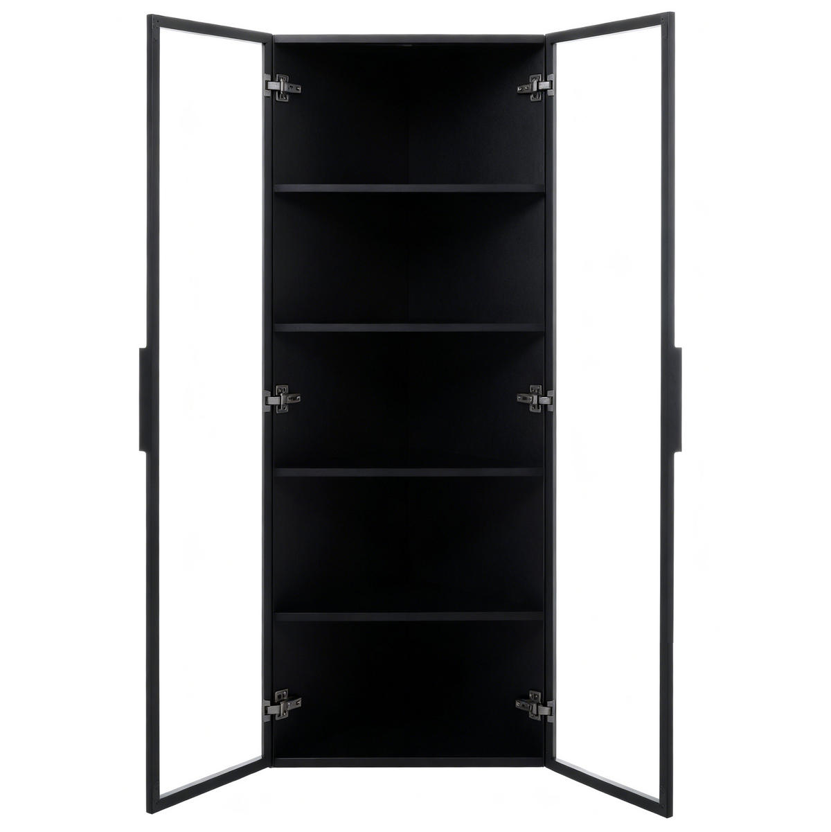 HIGHBOARD 62/35/160 cm in Schwarz mit LED-Beleuchtung und Sicherheitsglas - Schwarz, Holzwerkstoff (62/160/35cm) - Flora Grace