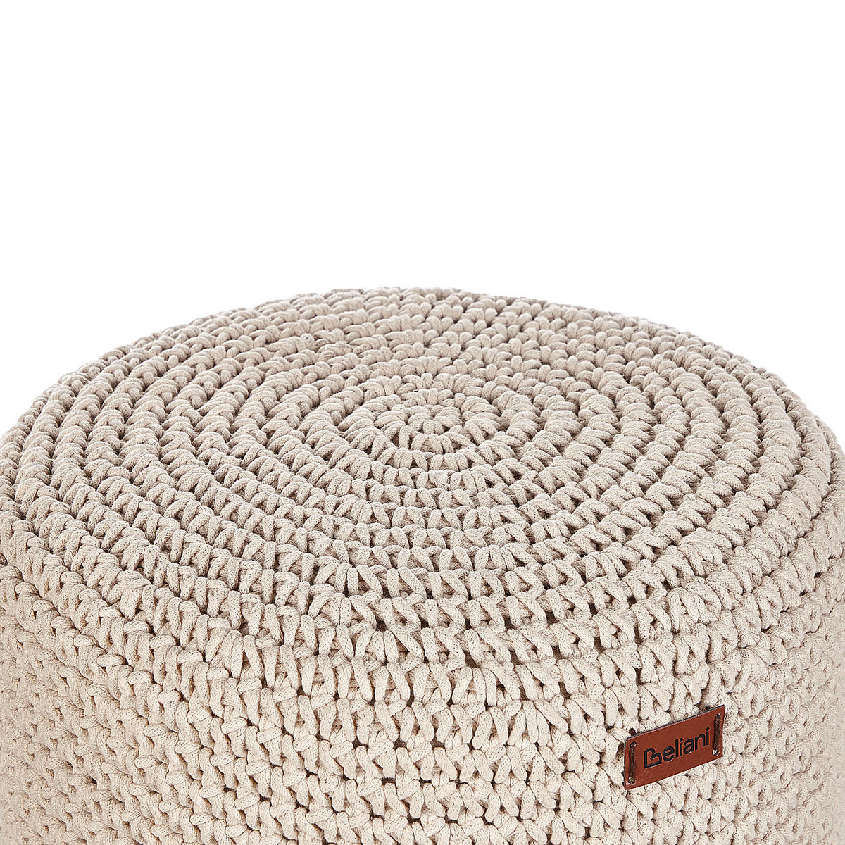 HOCKER Beige Mardan - Beige/Braun, Naturmaterialien (40/40/40cm) - Beliani