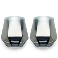 TRINKGLAS SET im Hexagon Design 240 ml (2-tlg) - Grau, Glas - Intirilife