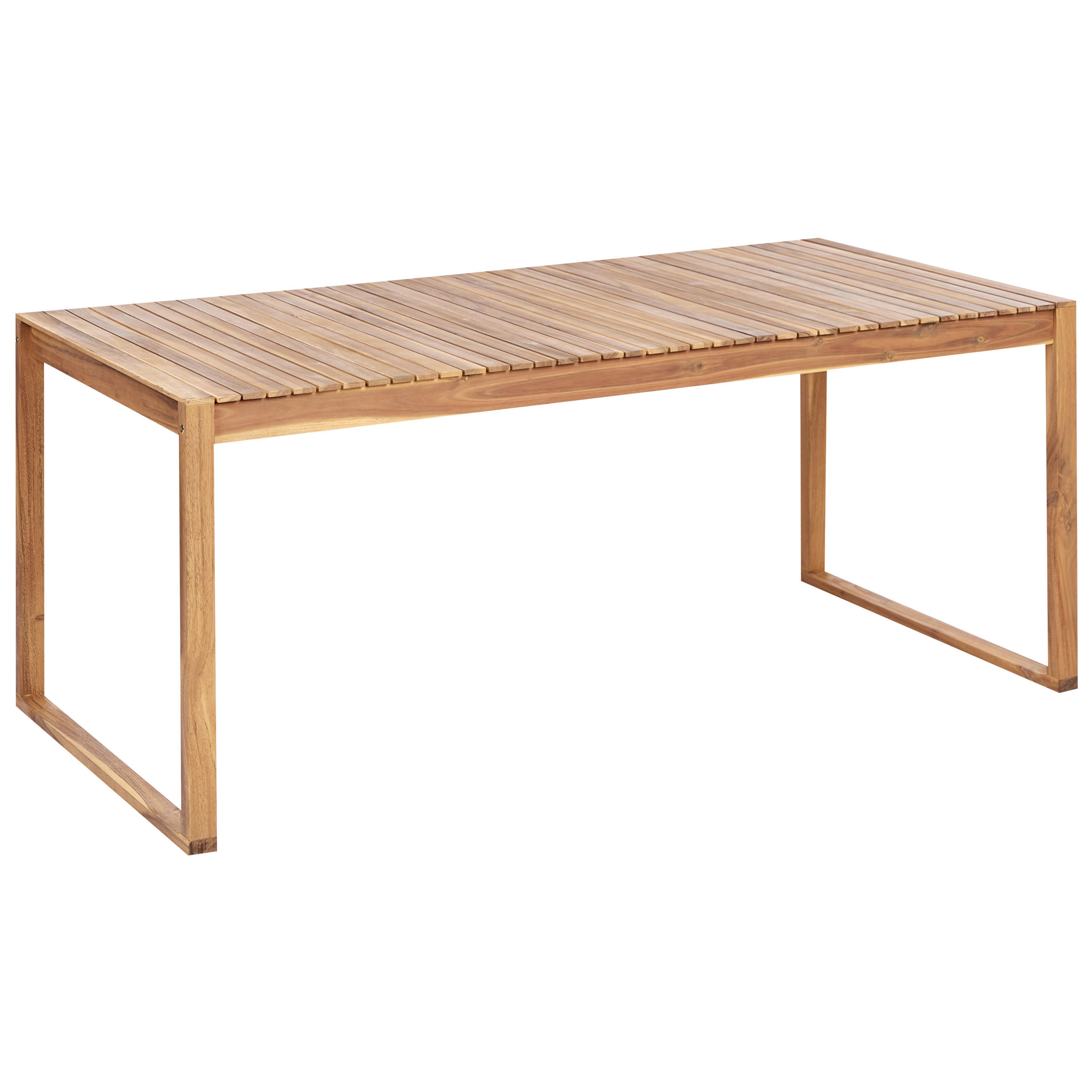 GARTENTISCH Heller Holzfarbton Sassari II - Hellbraun, Holz (180/90/75cm) - Beliani