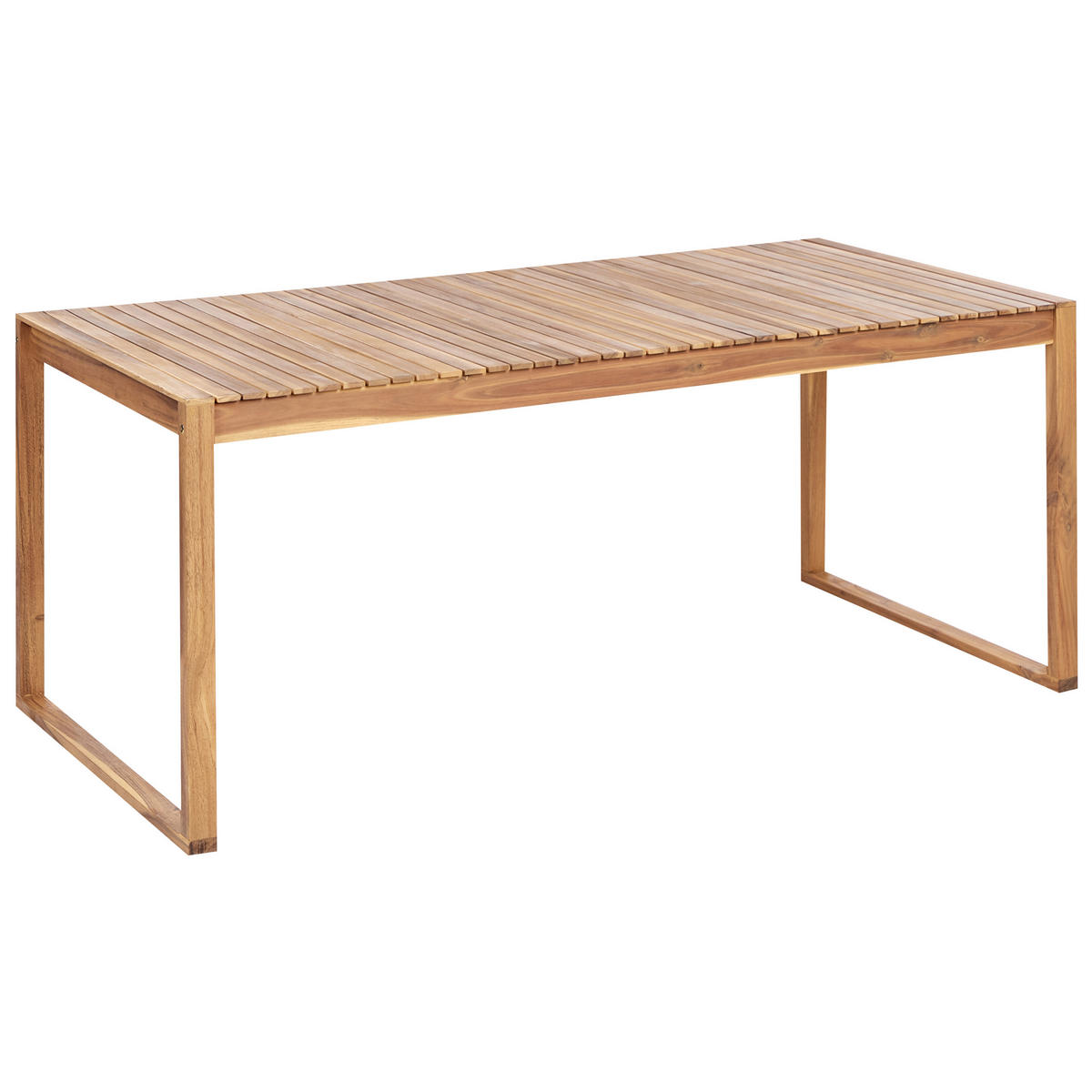 GARTENTISCH Heller Holzfarbton Sassari II - Hellbraun, Holz (180/90/75cm) - Beliani