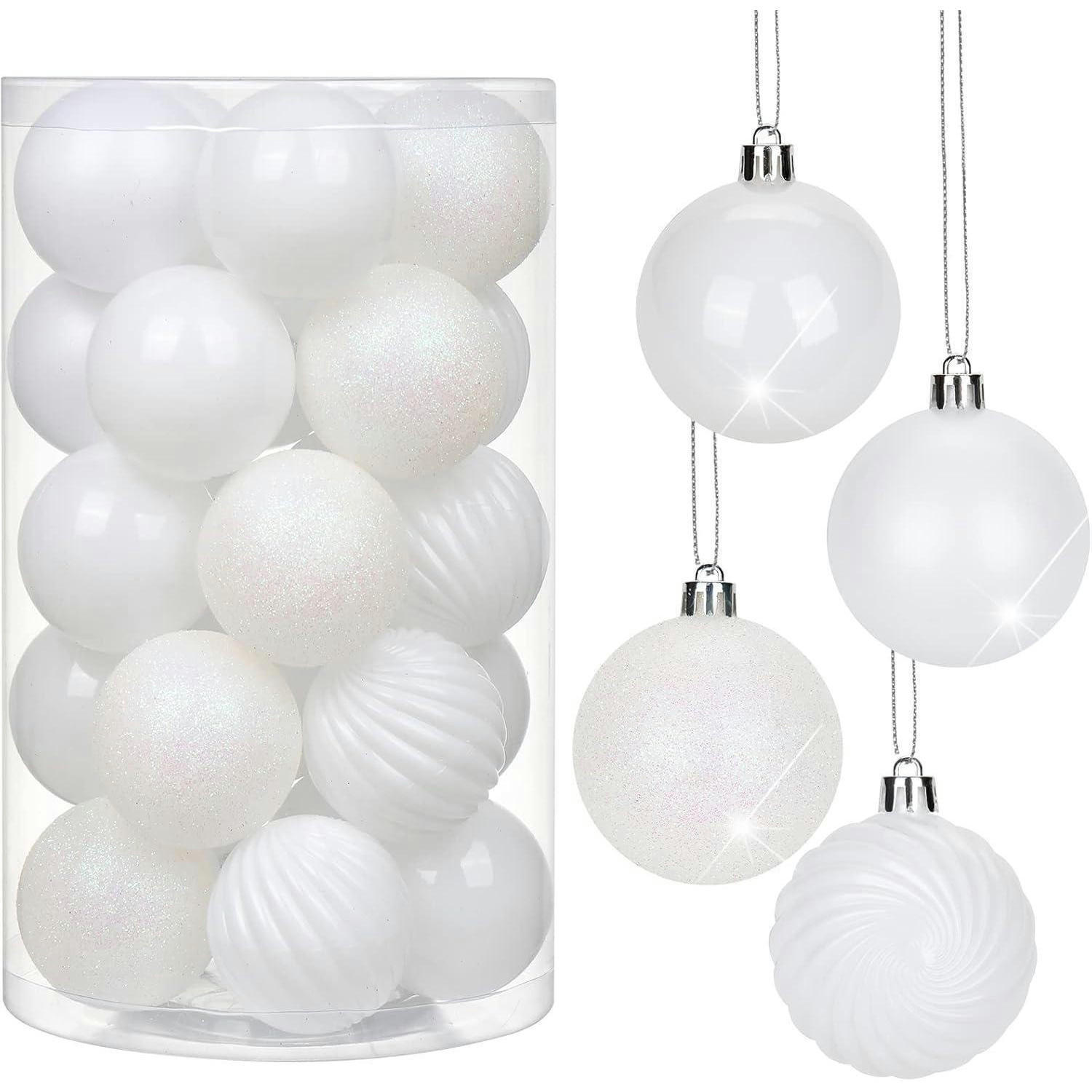 WEIHNACHTSKUGELN 25 Stück bruchsicher 6 cm Perlweiß - Weiß, Kunststoff (6/6/6cm)