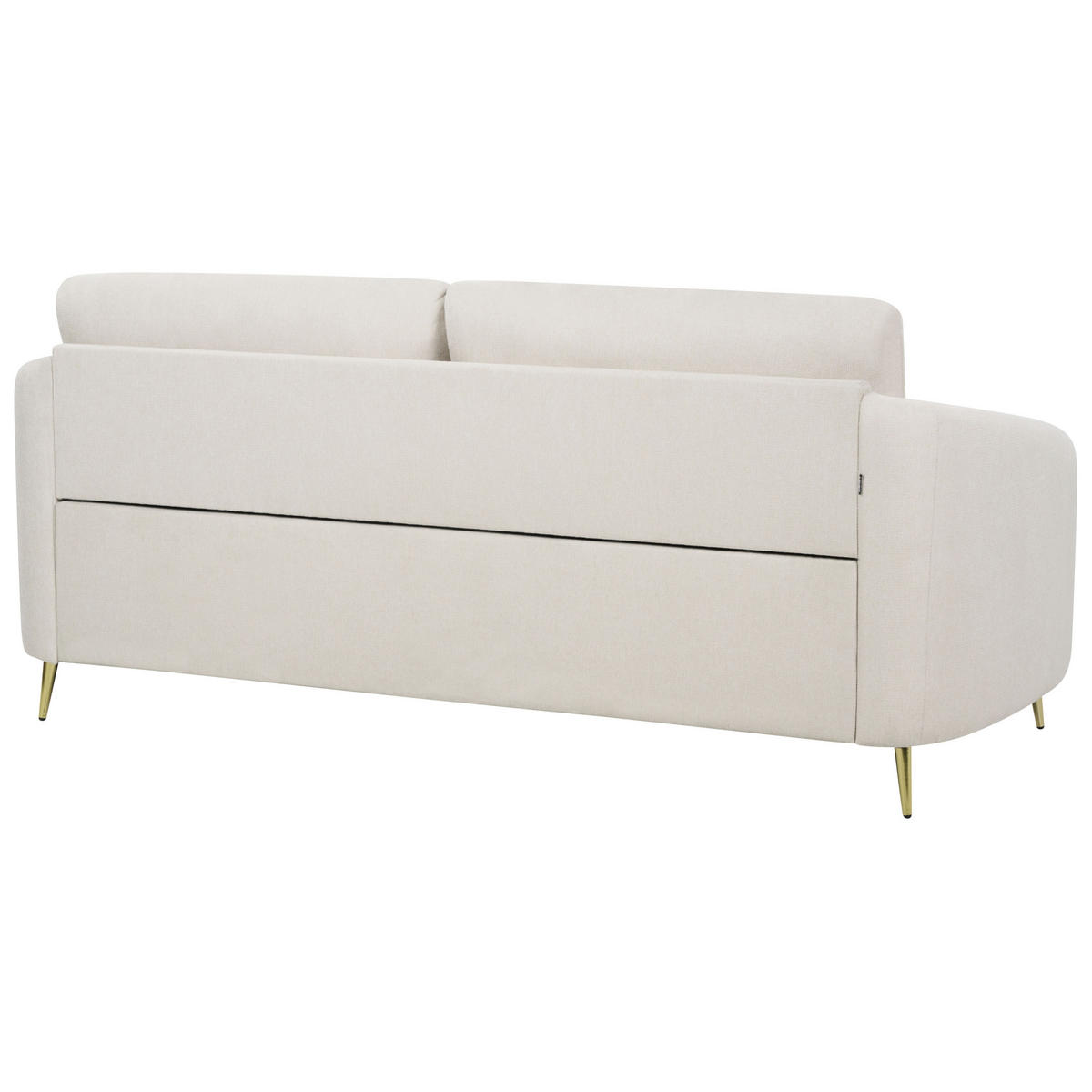 3-SITZER-SOFA hellbeige/gold Trosa - Beige/Goldfarben, Textil (203/88/86cm) - Beliani