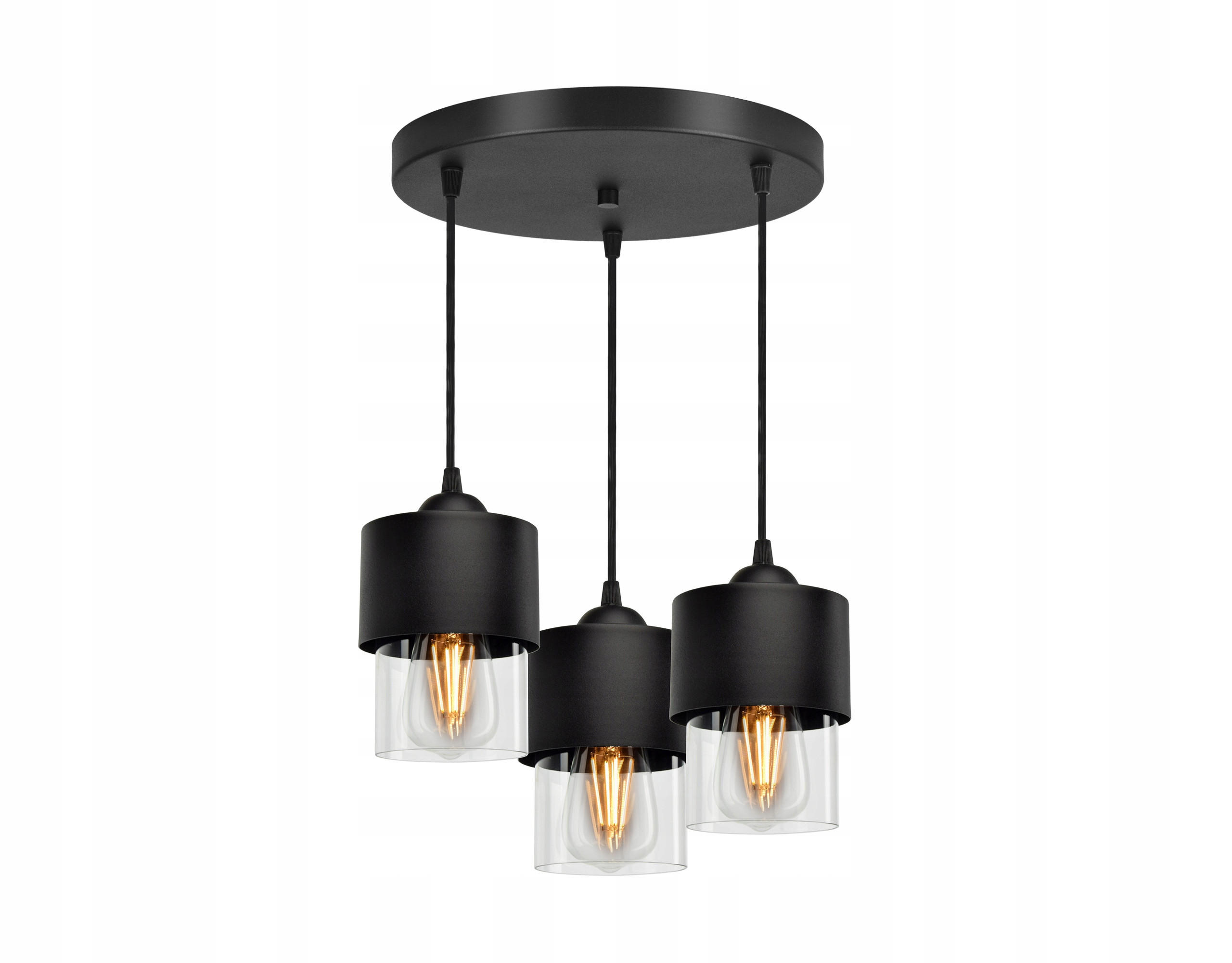 PENDELLEUCHTE Hege - Transparent/Schwarz, Glas/Metall (35/35/70cm) - kiki design
