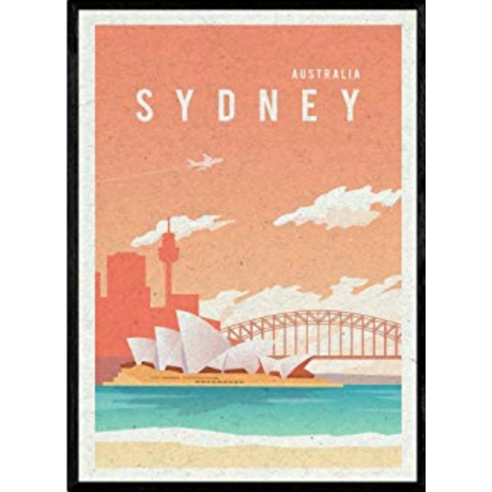 POSTER Sydney Kirche A3 Schwarzer Rahmen - Schwarz, Papier (29.7/5/42cm) - Nacnic