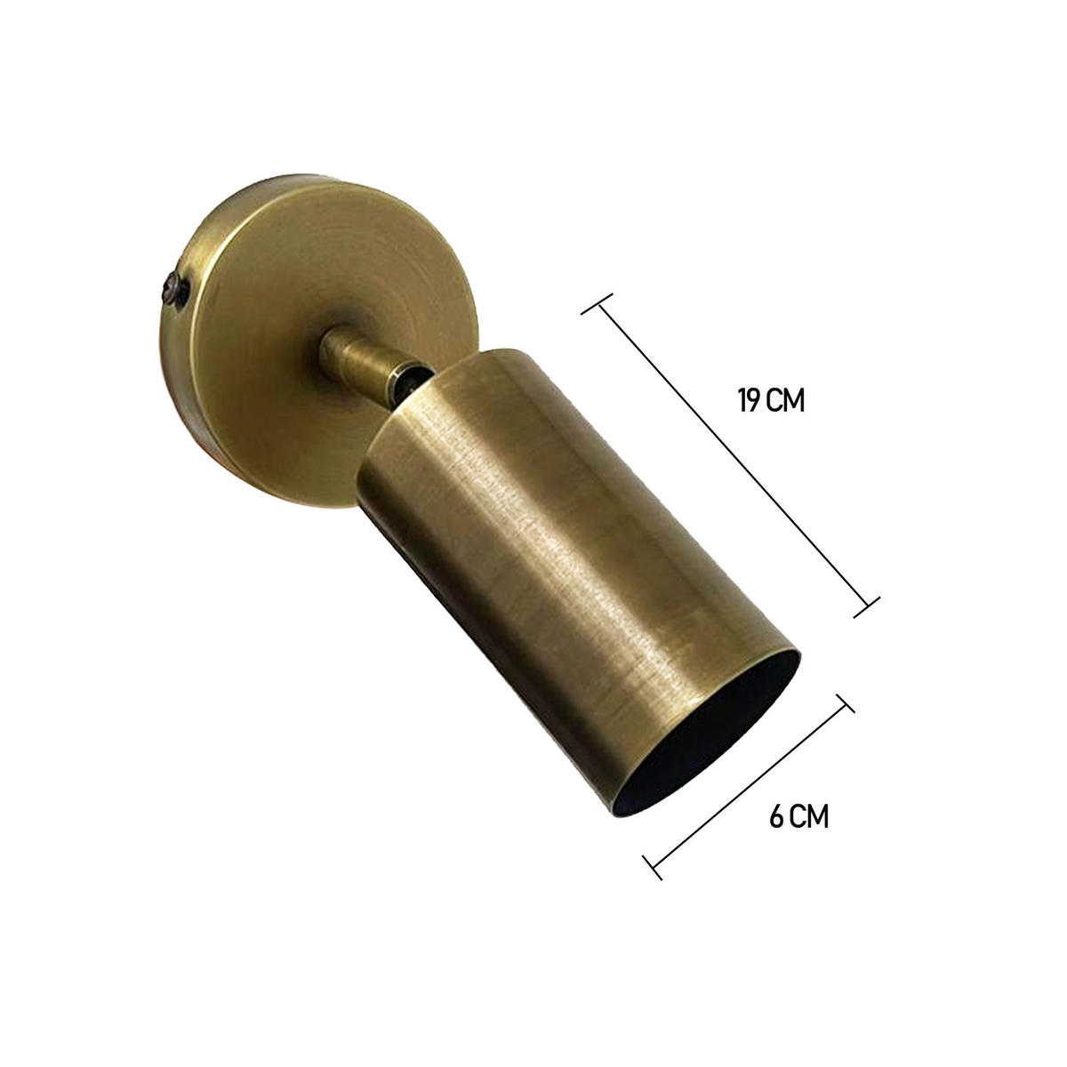 WANDLEUCHTE Innen Vintage 6/19 cm - Kupferfarben, Metall (6/19/19cm) - Bamyum